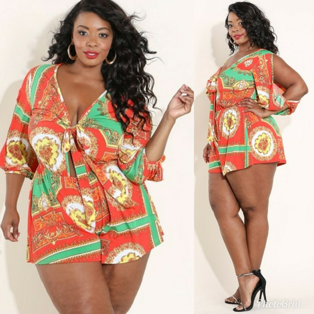 NEW PLUS CHINZ PYTHON ROMPER 1X 2X 3X - Picture 1 of 8